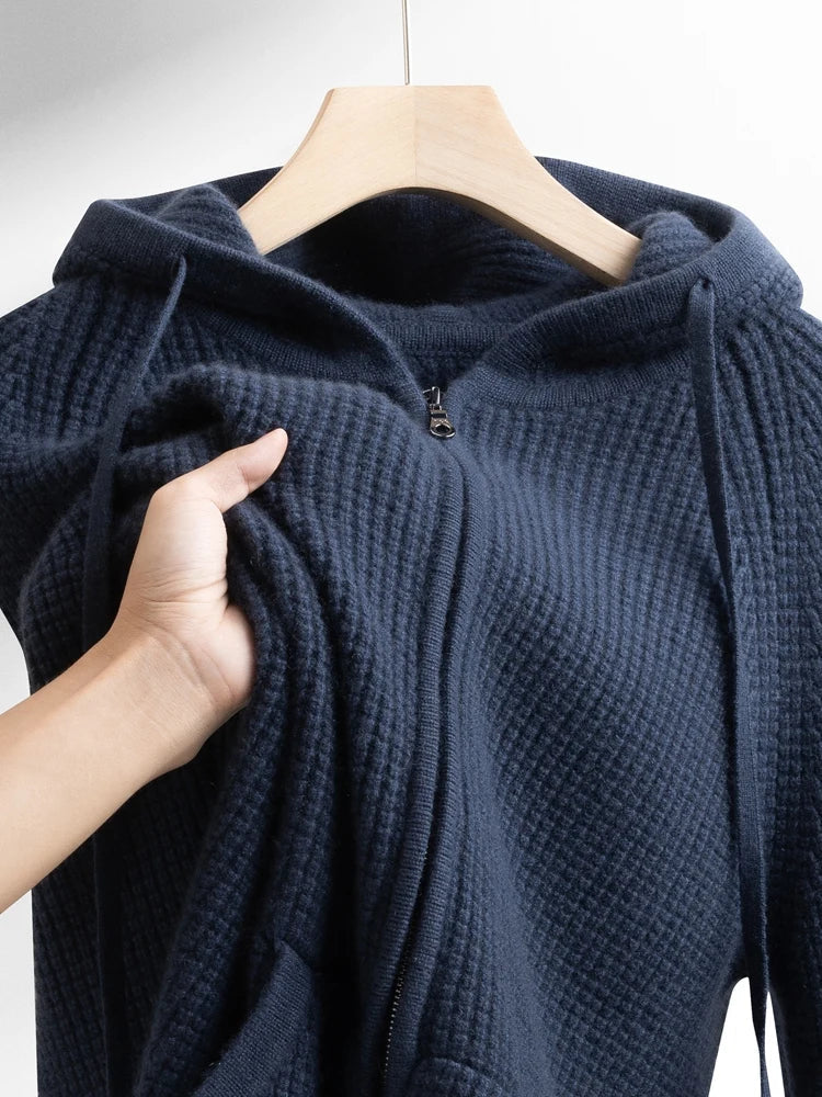 Saint Aurell Monaco Cashmere Hoodie Midnight Navy