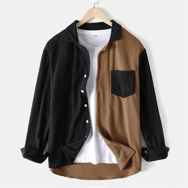 Saint Aurell Camden Corduroy Shirt Split-Panel Long Sleeve Button-Down