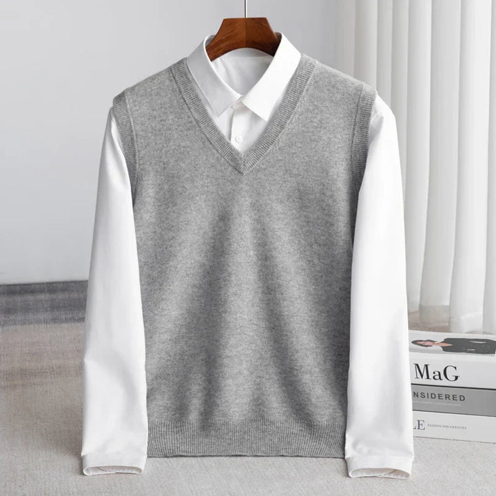 Saint Aurell Bellagio Merino Sweater Vest V-Neck Wool