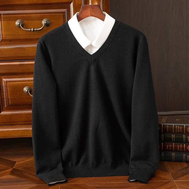 Saint Aurell Olympia Cashmere V-Neck Sweater Premium Soft Knit