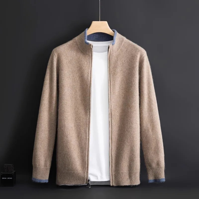 Saint Aurell Montaro Zip Sweater Cotton Knit Cardigan