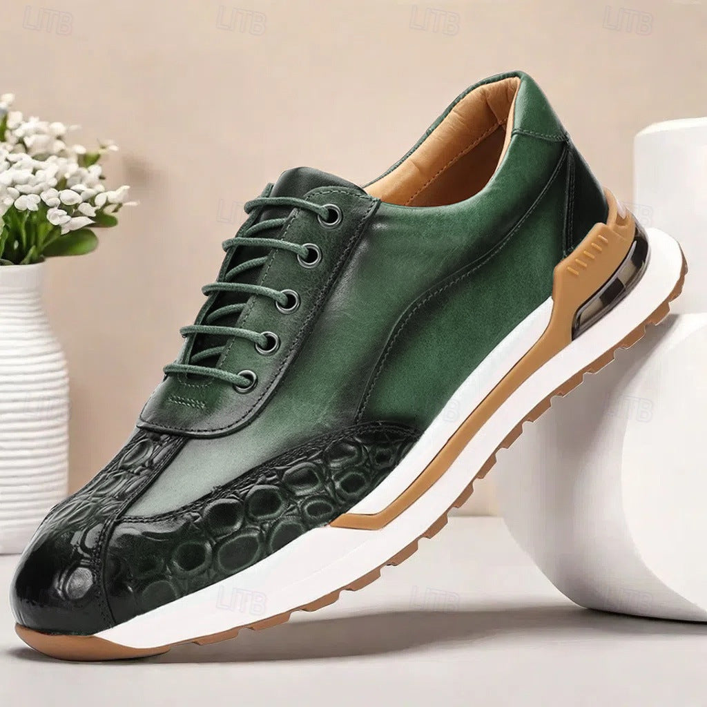 Elliot &amp; Stone Vittorio Leather Sneakers Orthopedic Cushioned Footbed