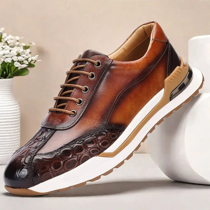Elliot &amp; Stone Vittorio Leather Sneakers Orthopedic Cushioned Footbed