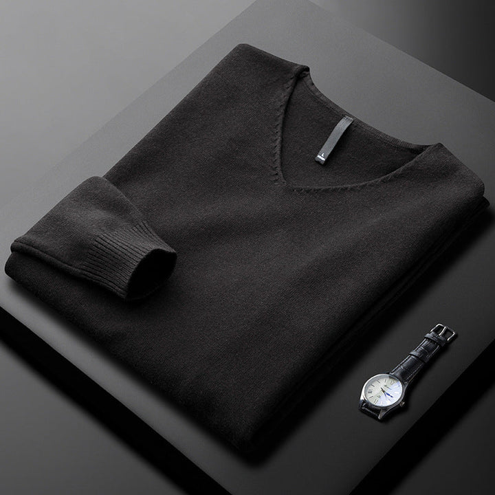 Saint Aurell Allerton Cashmere V-Neck Long Sleeve Sweater