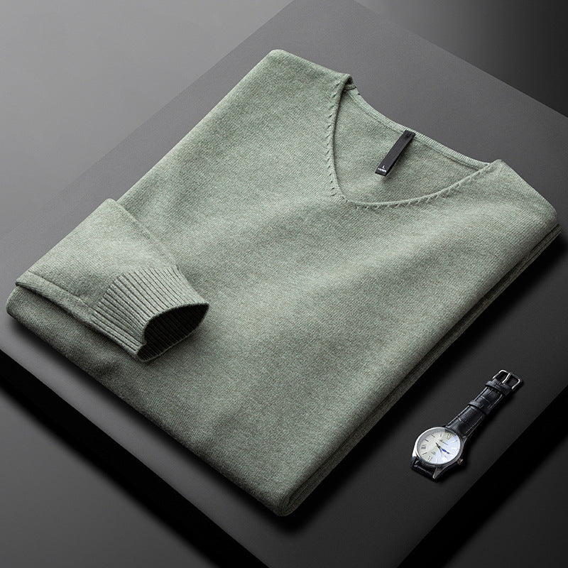 Saint Aurell Allerton Cashmere V-Neck Long Sleeve Sweater
