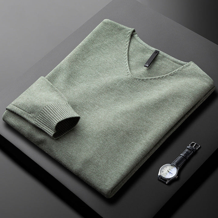 Saint Aurell Allerton Cashmere V-Neck Long Sleeve Sweater