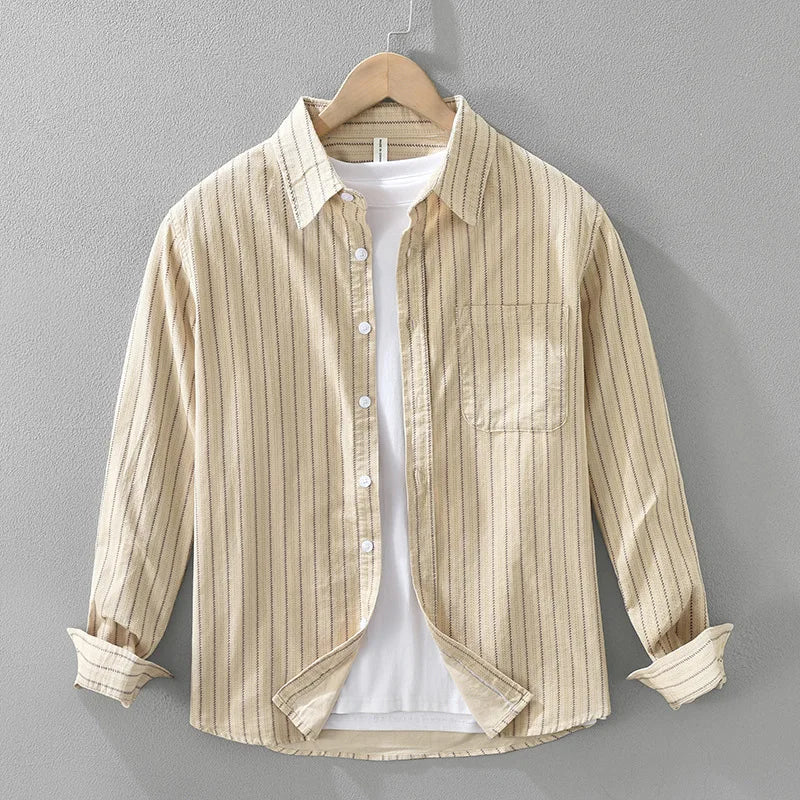 Saint Aurell Portland Stripe Shirt Lightweight Cotton Button Down