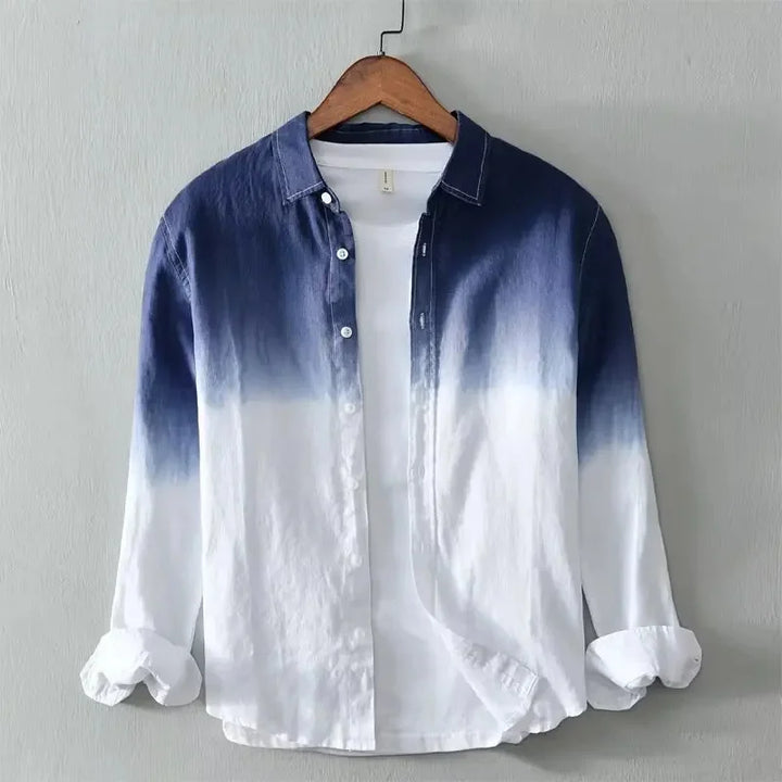 Saint Aurell Harlan Dip-Dye Cotton Button-Down Shirt