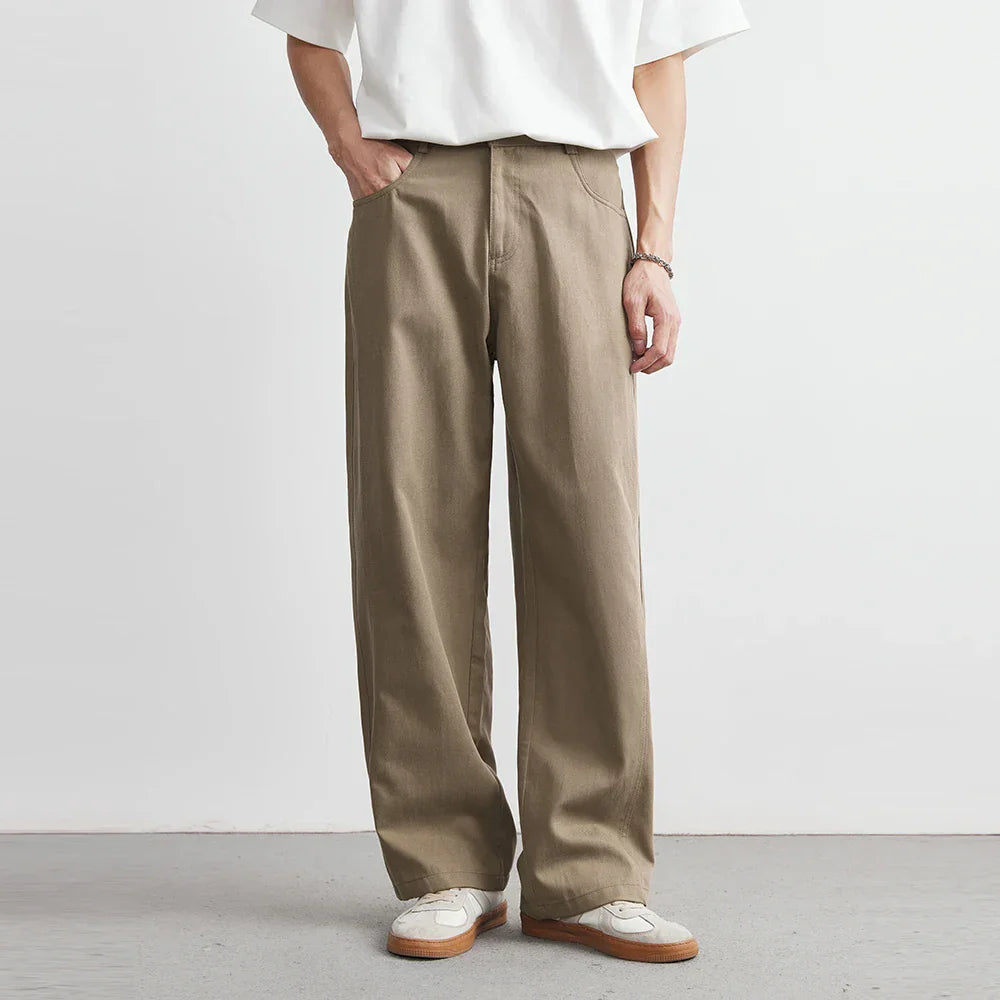 Saint Aurell Nagano Cotton Twill Wide Leg Pants