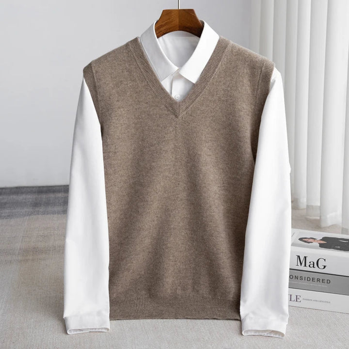Saint Aurell Bellagio Merino Sweater Vest V-Neck Wool