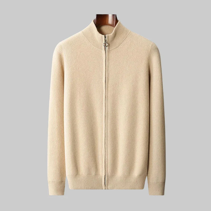Saint Aurell Valen Cashmere Zip Knit High Collar Sweater