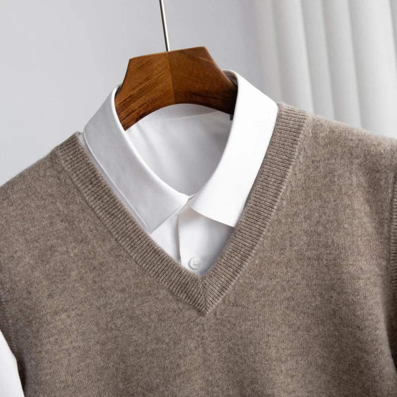 Saint Aurell Bellagio Merino Sweater Vest V-Neck Wool