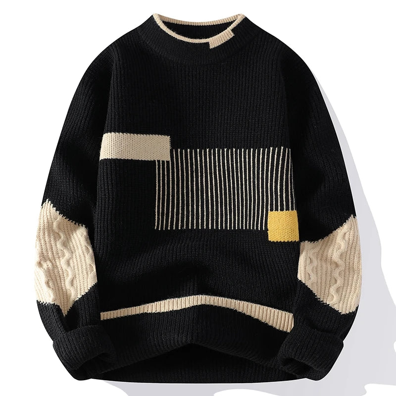 Saint Aurell Sora Sweater Cotton Knit Patchwork Relaxed Fit