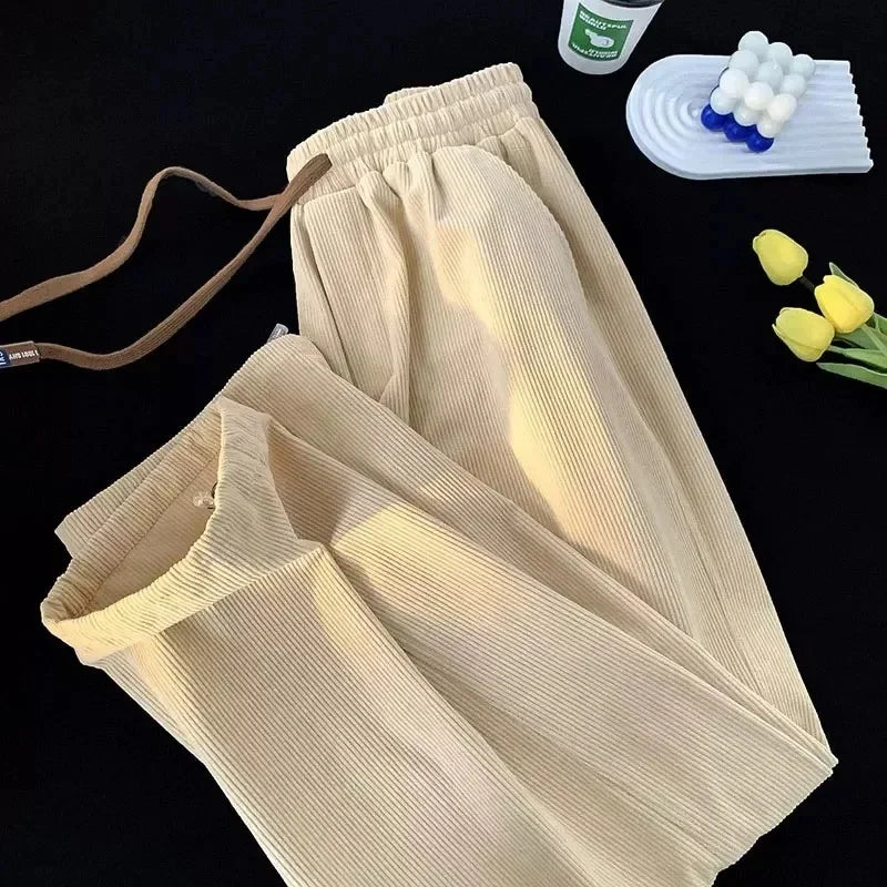 Saint Aurell Salzburg Fleece Lined Corduroy Joggers Elastic Waist