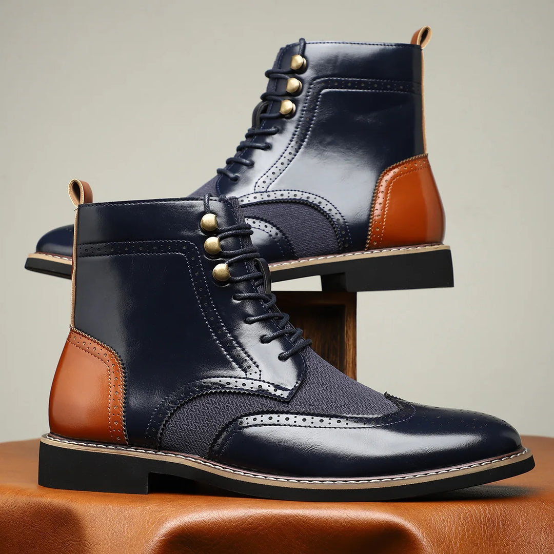 Saint Aurell Aldric Full-Grain Leather Brogue Boots