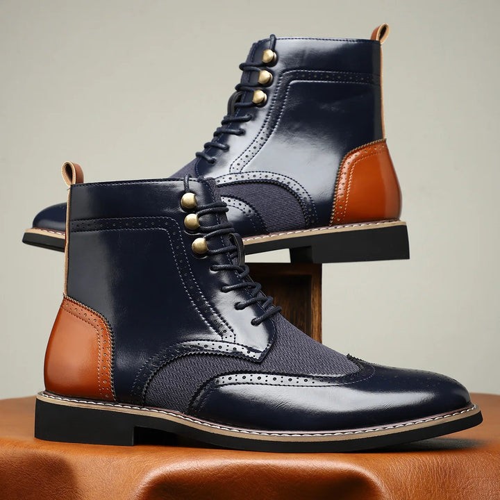 Saint Aurell Aldric Full-Grain Leather Brogue Boots
