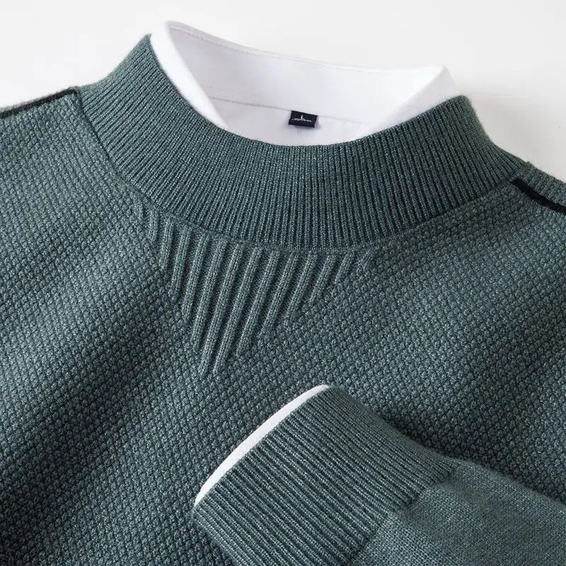 Saint Aurell Alderley Jacquard Knit Mock Neck Sweater