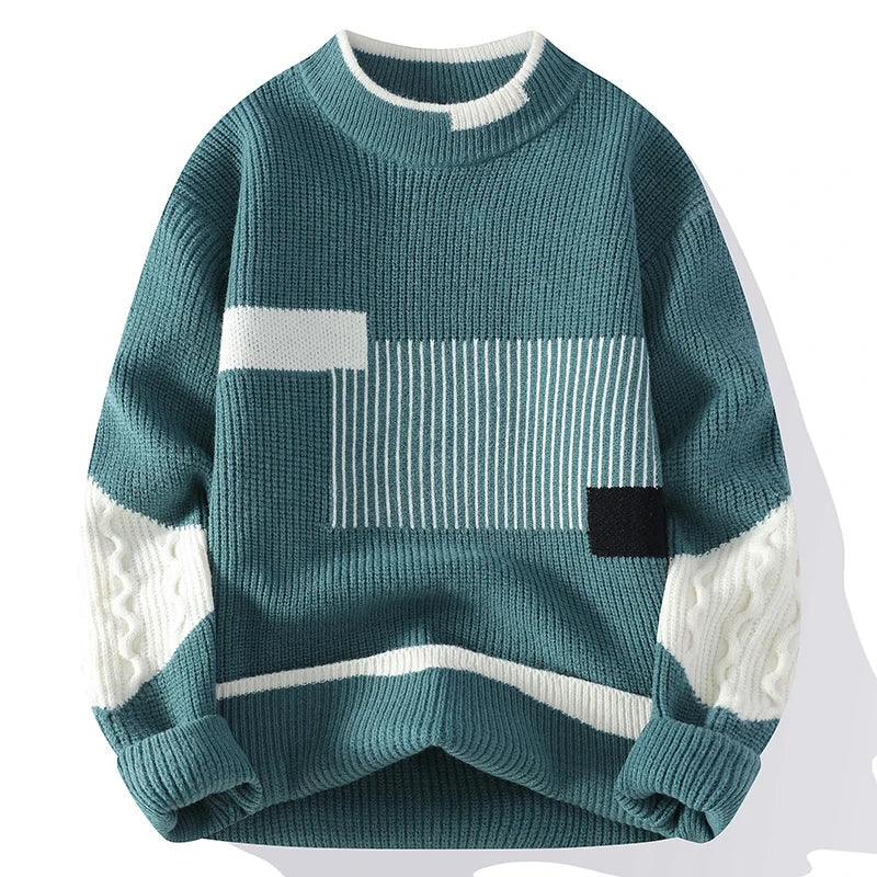 Saint Aurell Sora Sweater Cotton Knit Patchwork Relaxed Fit
