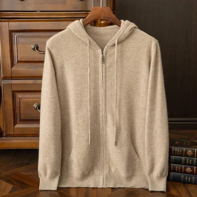 Saint Aurell Harrington Merino Wool Full Zip Hoodie Men's