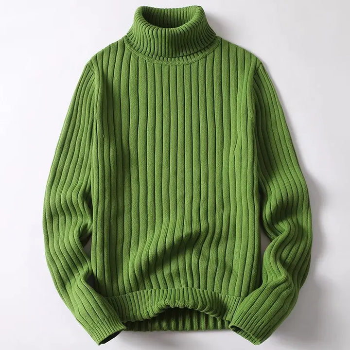Saint Aurell Asher Ribbed Turtleneck Long Sleeve Knit Sweater