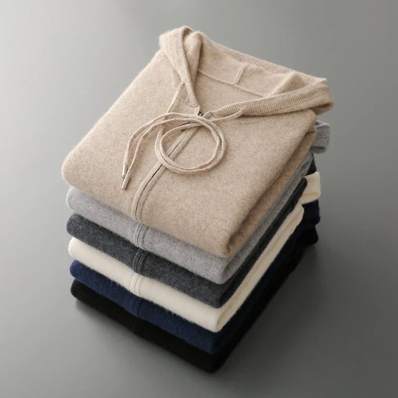 Saint Aurell Harrow Cashmere Zip Hoodie Ultra-Soft Knit