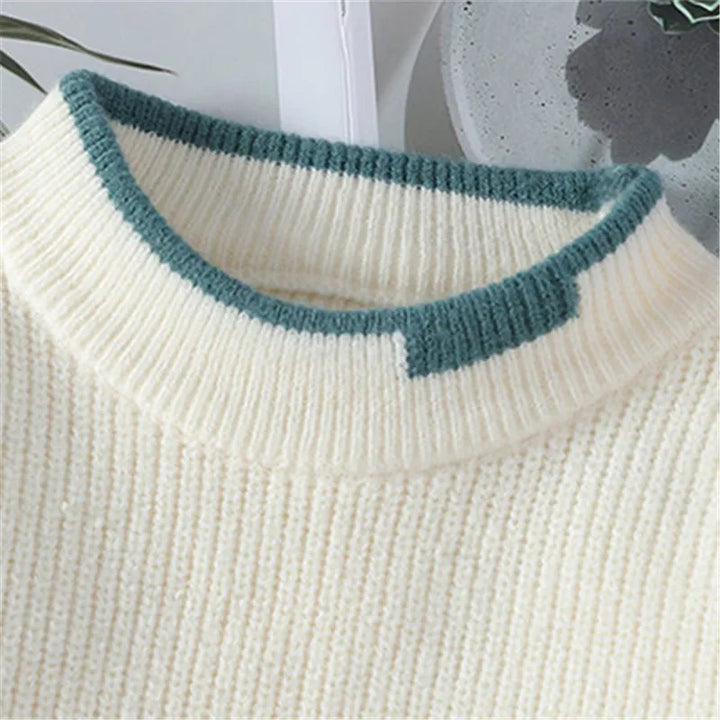 Saint Aurell Sora Sweater Cotton Knit Patchwork Relaxed Fit