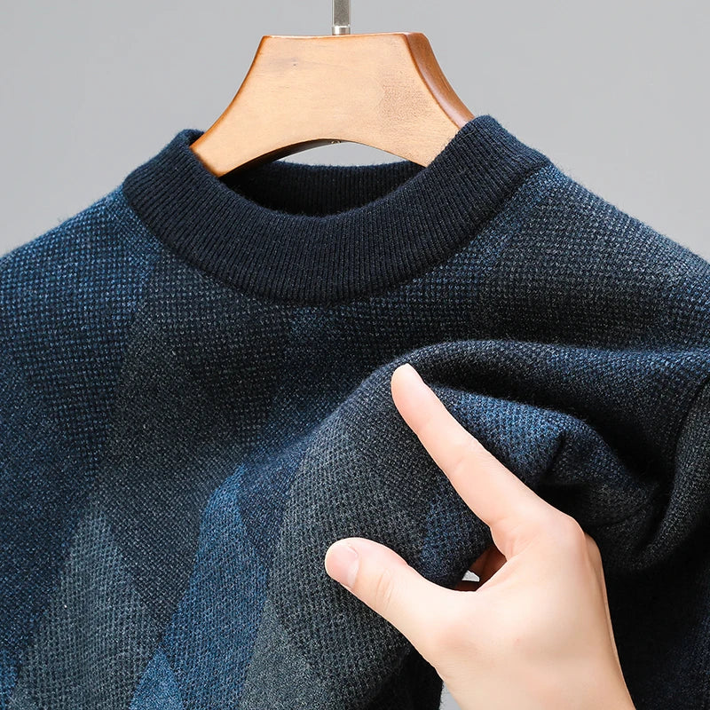 Saint Aurell Verona Argyle Knit Crewneck Sweater Wool-Blend