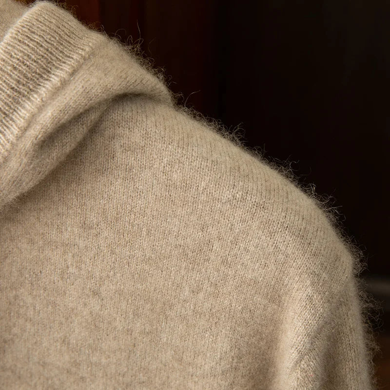 Saint Aurell Harrington Merino Wool Full Zip Hoodie Men&