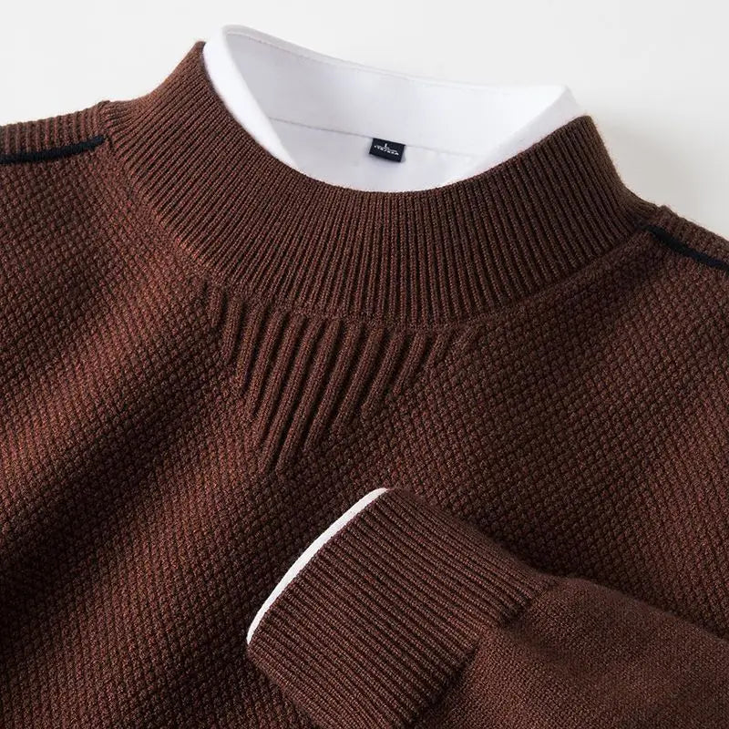 Saint Aurell Alderley Jacquard Knit Mock Neck Sweater