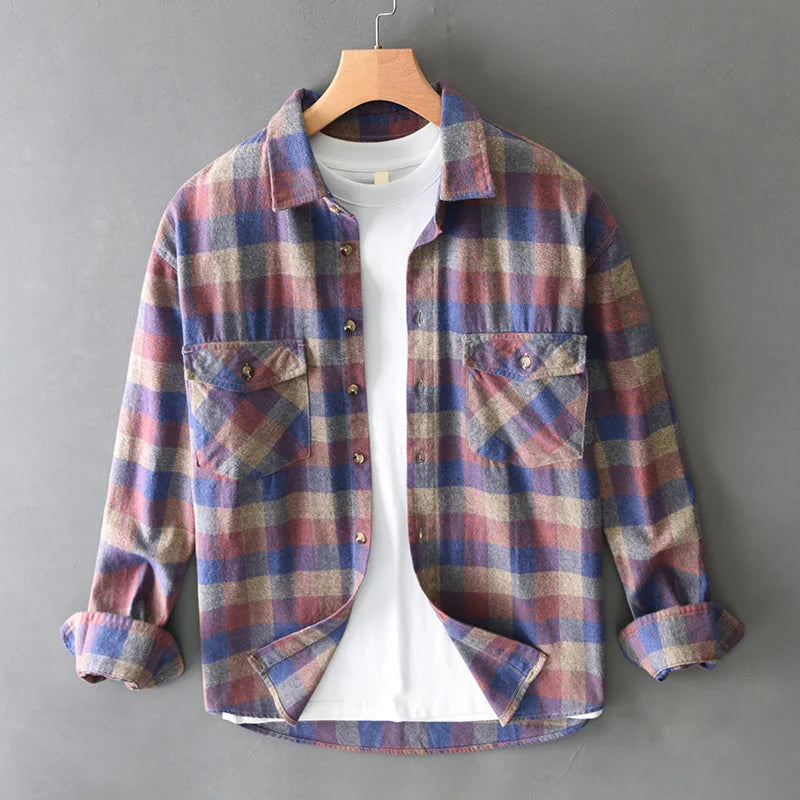 Saint Aurell Jackson Flannel Men's Brushed Cotton Plaid Shirt