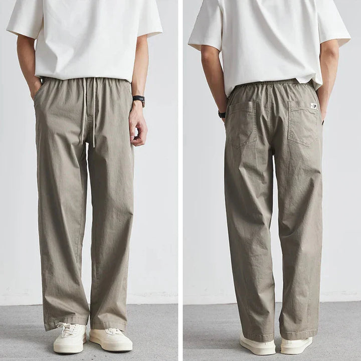 Saint Aurell Shima Pants Relaxed Fit Tapered Cotton Trousers