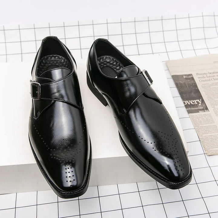 Elliot &amp; Stone Ashford Monk Strap Dress Shoes Perforated Toe