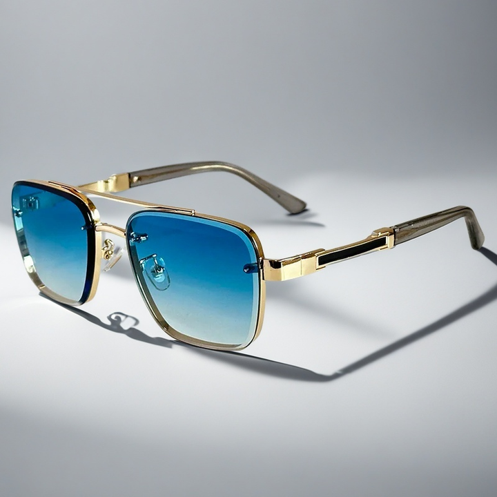 Saint Aurell Skyline Verge Aviator Sunglasses Gold-tone Squared Frame