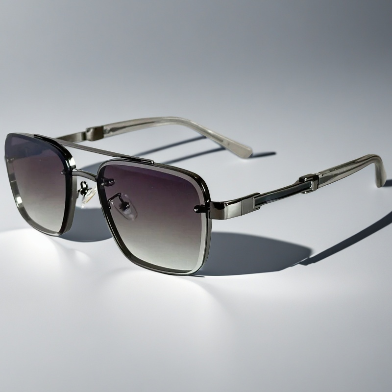 Saint Aurell Skyline Verge Aviator Sunglasses Gold-tone Squared Frame