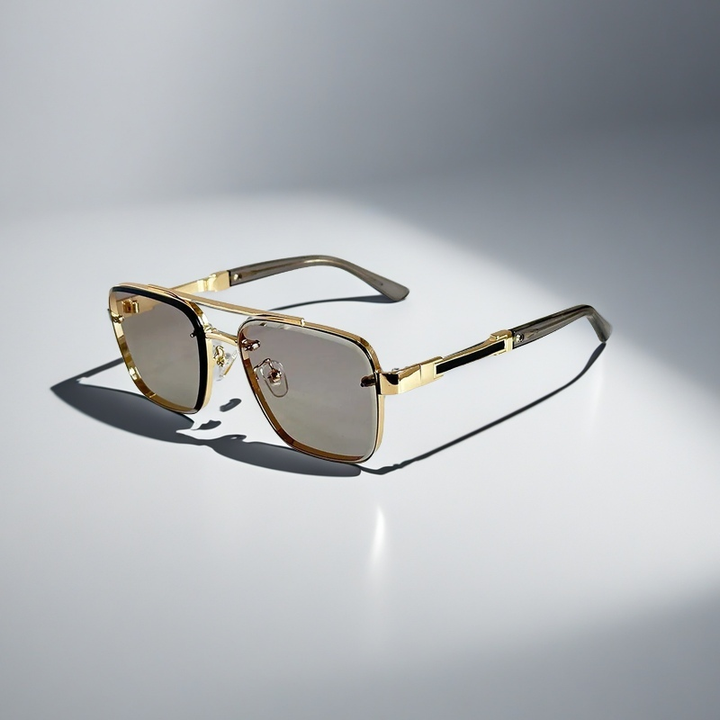 Saint Aurell Skyline Verge Aviator Sunglasses Gold-tone Squared Frame