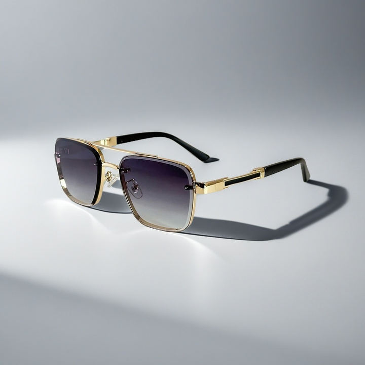 Saint Aurell Skyline Verge Aviator Sunglasses Gold-tone Squared Frame