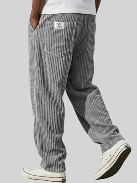 Fit Sophisticated Corduroy Trousers Cotton Casual - Elliot & Stone