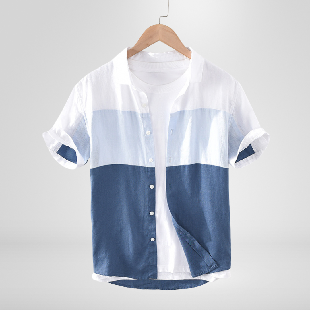 Elliot & Stone Lagos Contrast-Panel Cotton Shirt