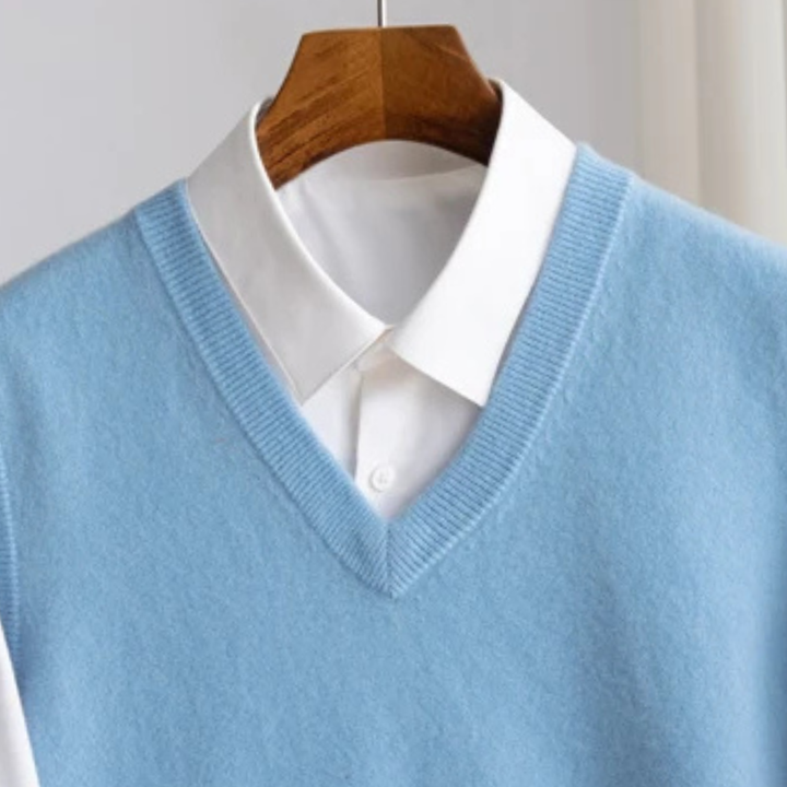Saint Aurell Bellagio Merino Sweater Vest V-Neck Wool