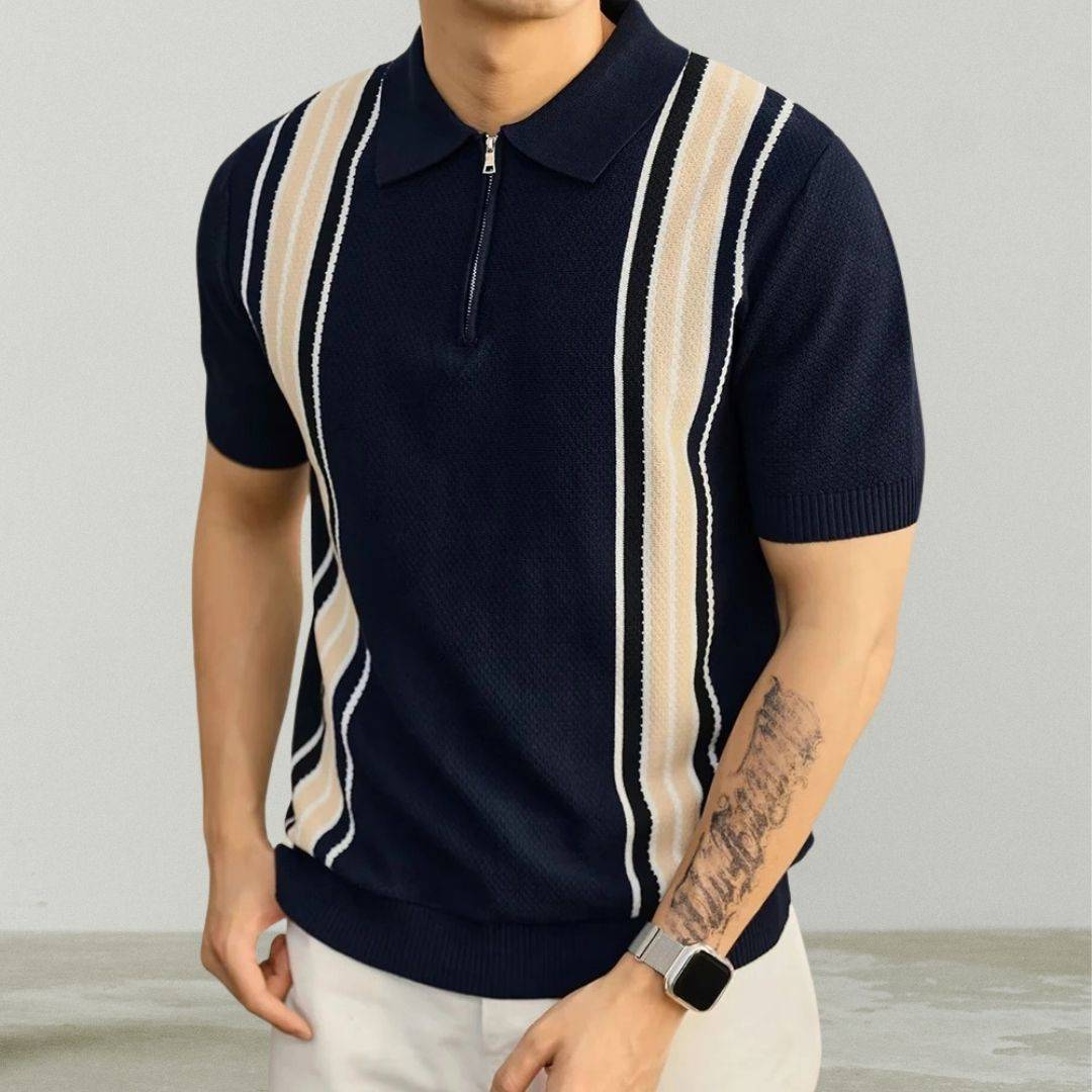 Saint Aurell Portello Zip Polo Cotton Knit