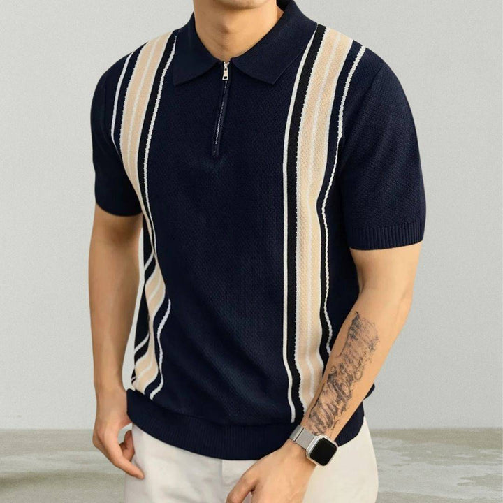 Saint Aurell Portello Zip Polo Cotton Knit