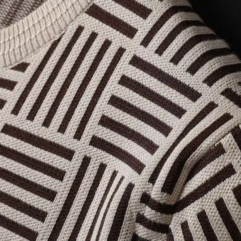 Elliot &amp; Stone Madison Knit Tee Geometric Jacquard Cotton
