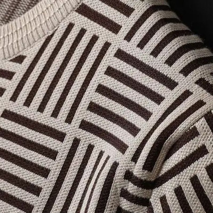 Elliot &amp; Stone Madison Knit Tee Geometric Jacquard Cotton