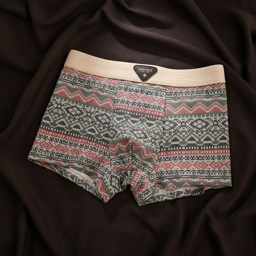 Porter Retro Organic Cotton Boxer Briefs Breathable Mesh U-Pouch Set