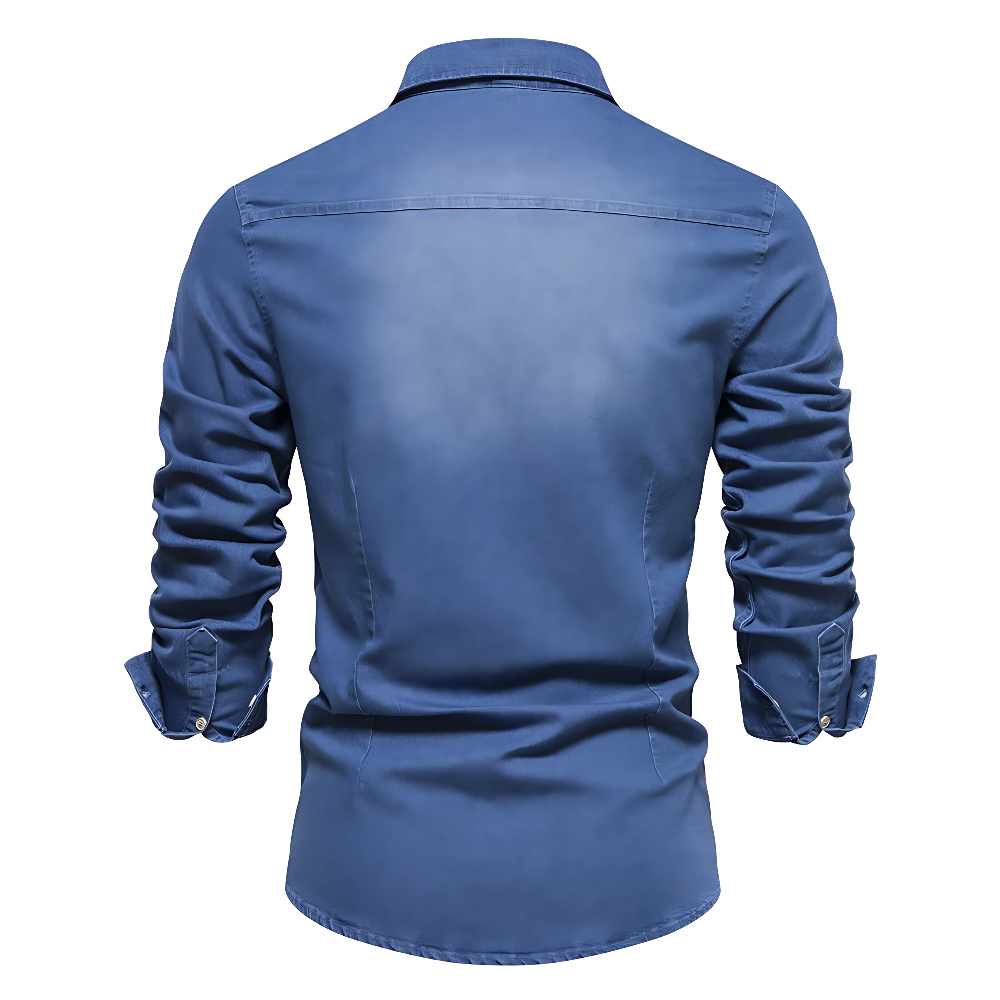 Saint Aurell AdaptiveFit Cotton Denim Shirt Slim Fit Long Sleeve