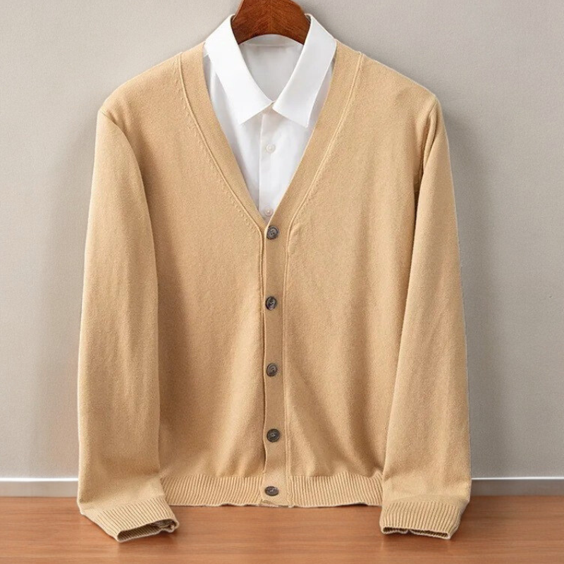 Saint Aurell Santorini Cashmere Cardigan Ultra-Soft Men's Sweater