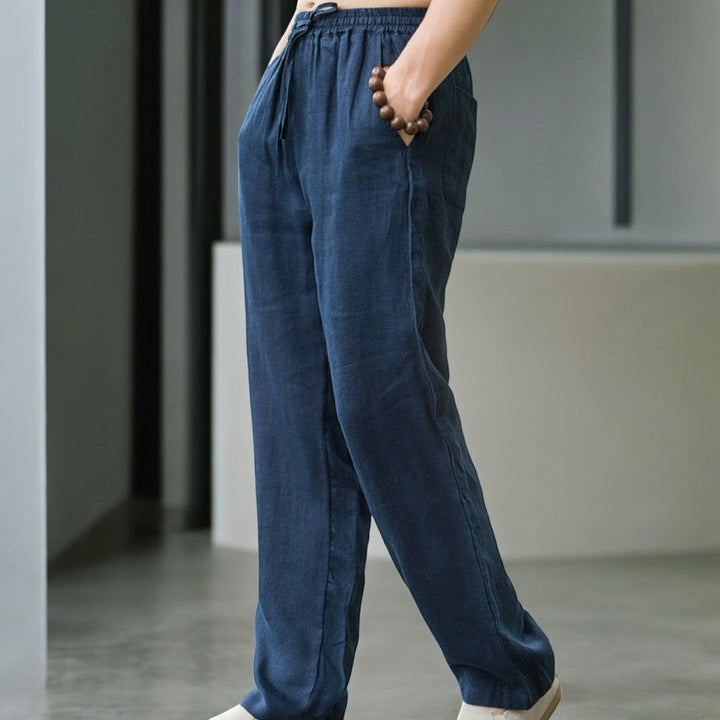 Elliot &amp; Stone Palmara Linen Pants Relaxed Fit Elastic Waistband