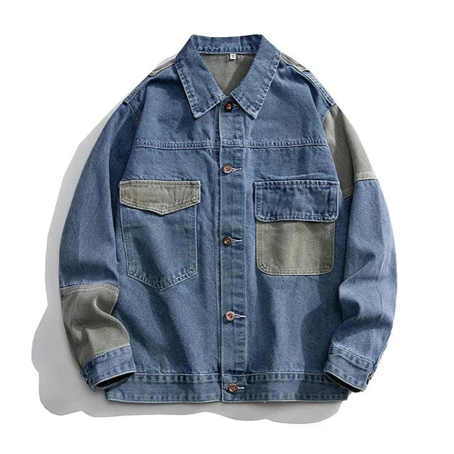 Saint Aurell Chicago Utility Denim Jacket Two-Tone