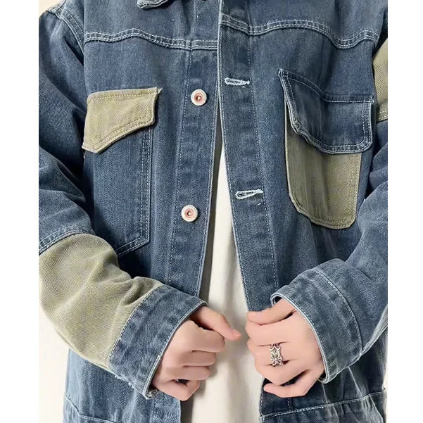 Saint Aurell Chicago Utility Denim Jacket Two-Tone