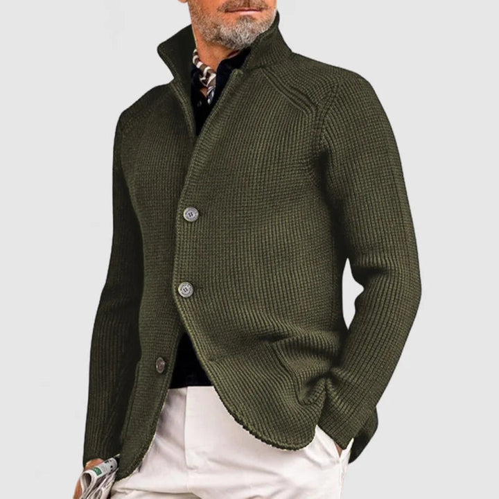 Saint Aurell Laurent Ribbed Cotton-Wool Blend Shawl Cardigan